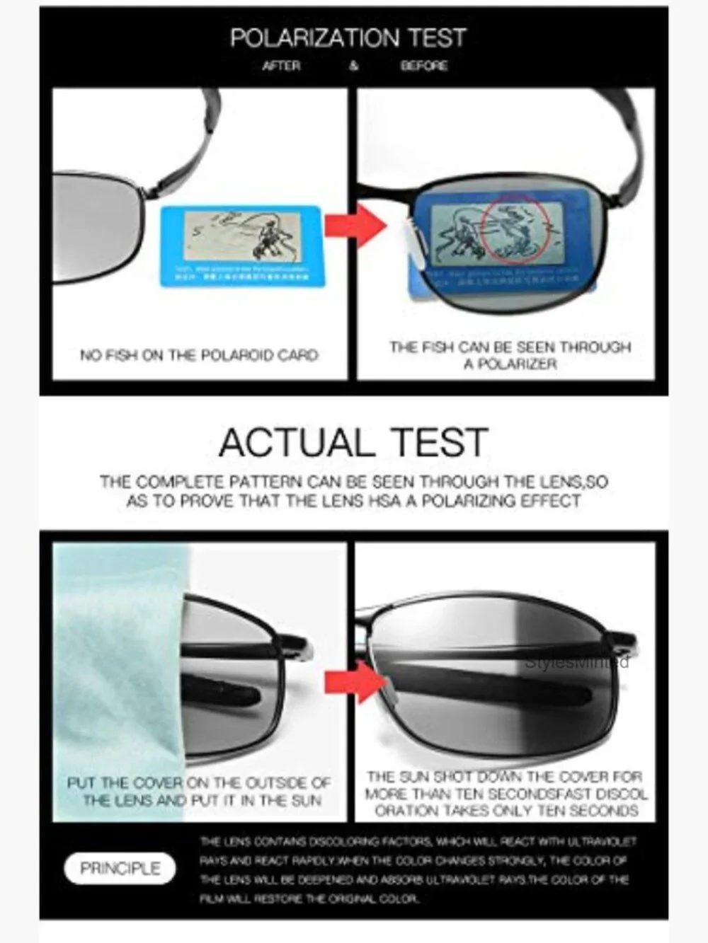 Photochromic Classic Polarized Sunglasses for Driving